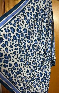 Galeries Lafayette 100% Silk Leopard Print Scarf
